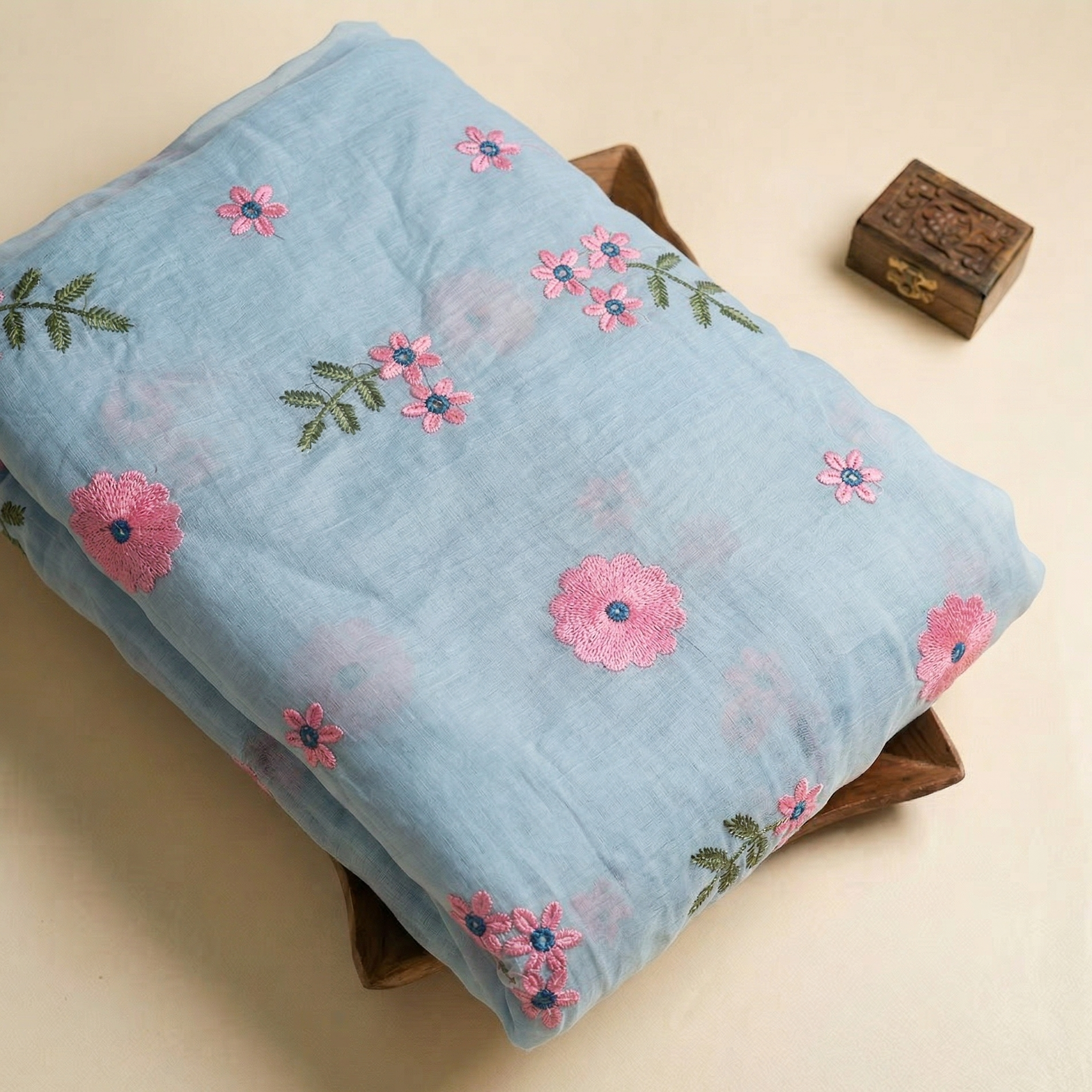 Mul Chanderi (Soft Blue)