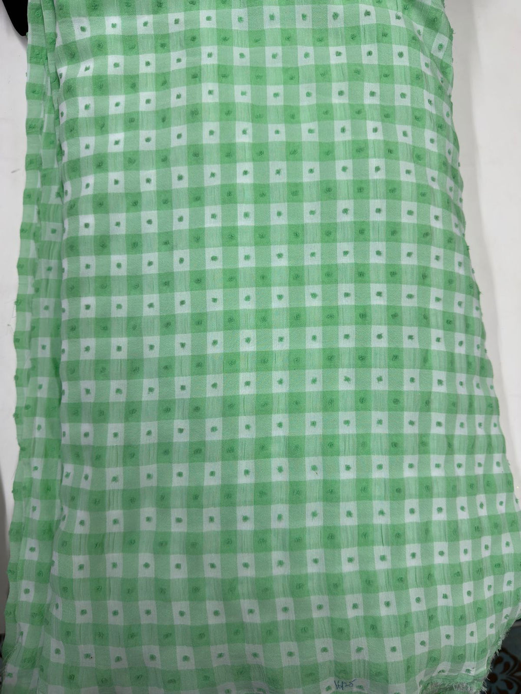 Georgette green checks