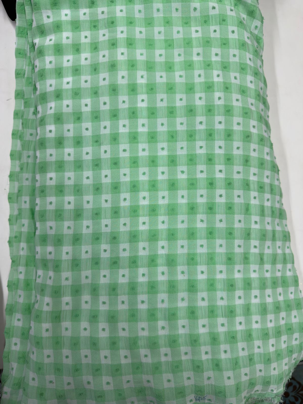 Georgette green checks